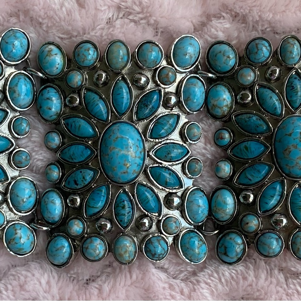 Spiegel Faux Turquoise and Silver Bracelet